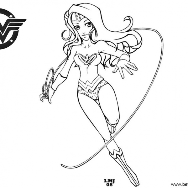 LEGO Wonder Woman Coloring Pages Black and White Free Printable