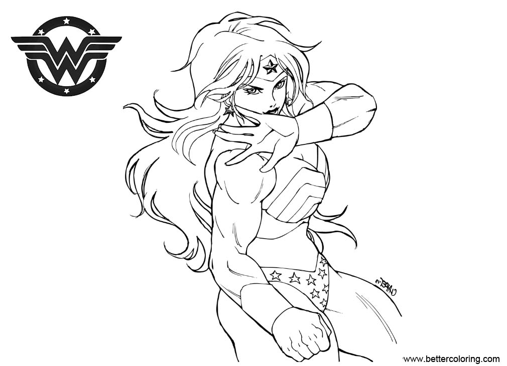 Free Wonder Woman Coloring Pages Drawing by Claret821021 printable