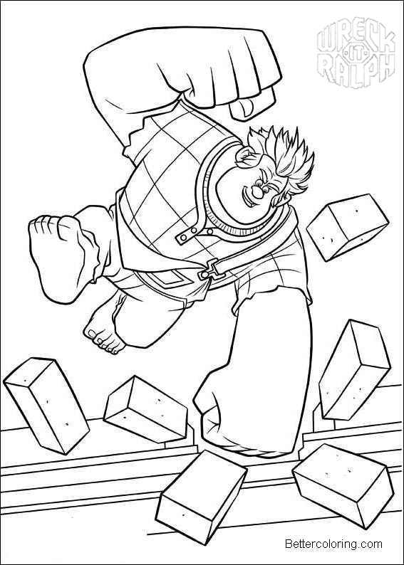 Wreck It Ralph Coloring Pages Powerful Ralph - Free Printable Coloring
