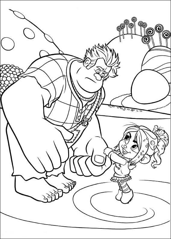 Free Wreck It Ralph Coloring Pages Ralph Help Vanellope printable