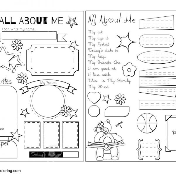 Read all about me coloring pages worksheets free printable coloring pages