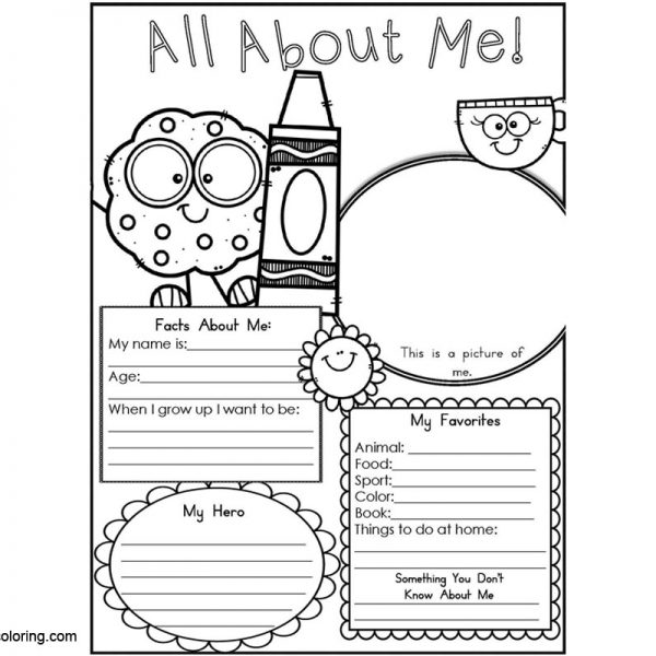 Read All About ME Coloring Pages - All About ME Coloring Pages Worksheets For Preschoolers 600x600 