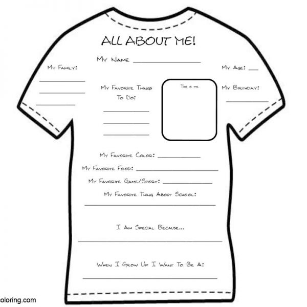 All About ME Coloring Pages Preschool - All About ME Coloring Pages On T Shirt 600x600 