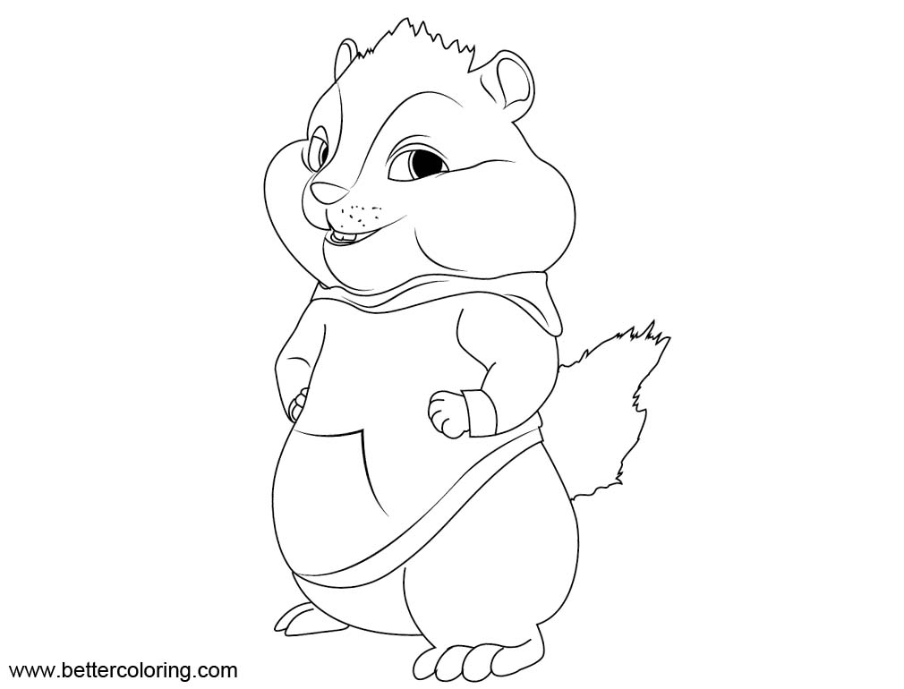 Free Alvin And The Chipmunks Coloring Pages Theodore printable