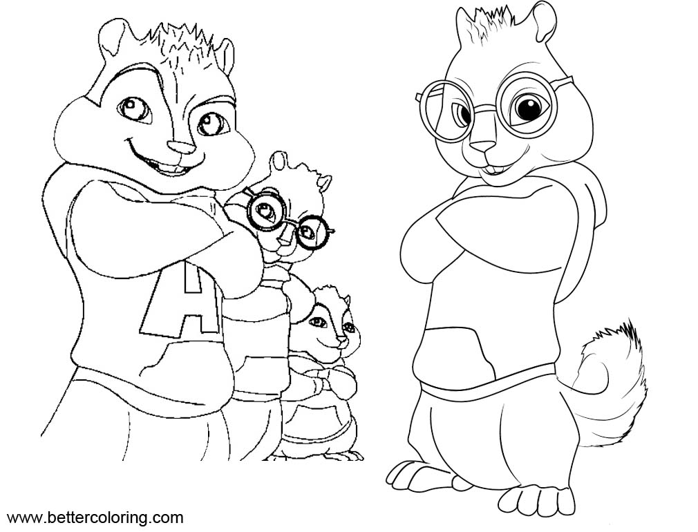 Download Alvin And The Chipmunks Simon Coloring Pages - Free Printable Coloring Pages