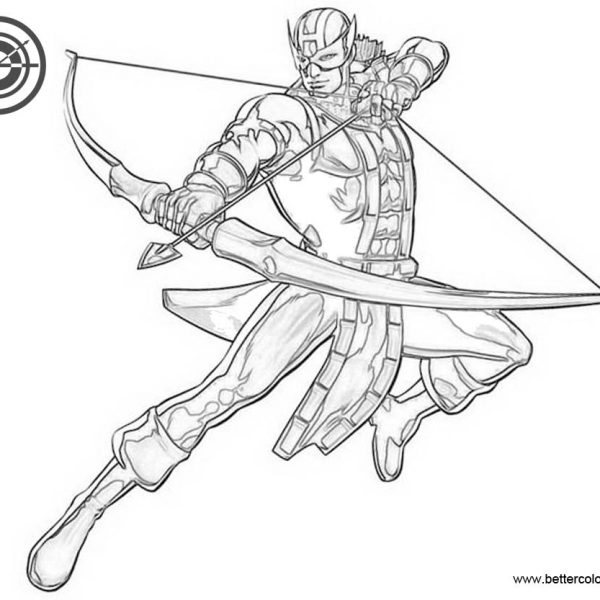 Hawkeye Coloring Sheet - Avengers Hawkeye Coloring Pages 600x600