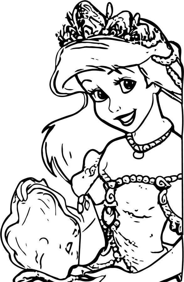 Free Baby Disney Princess Ariel Coloring Page Mermaid printable
