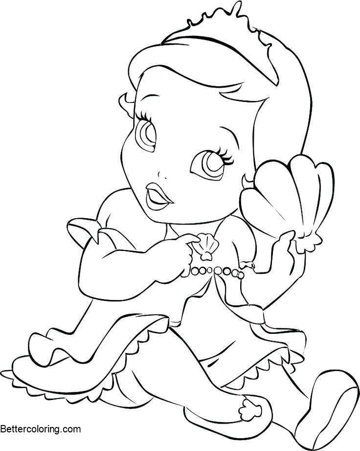 Baby Disney Princess Coloring Pages Ariel Drawing Pictures ...