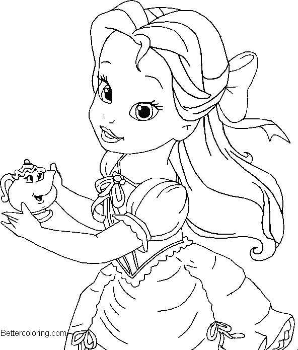 Free Baby Disney Princess Coloring Pages Linear printable