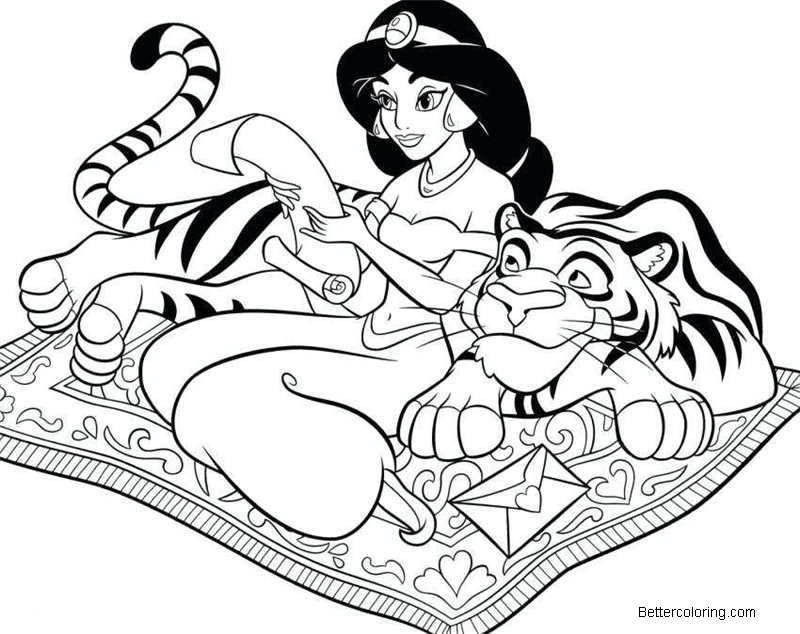 Free Baby Disney princess coloring pages Jasmine printable