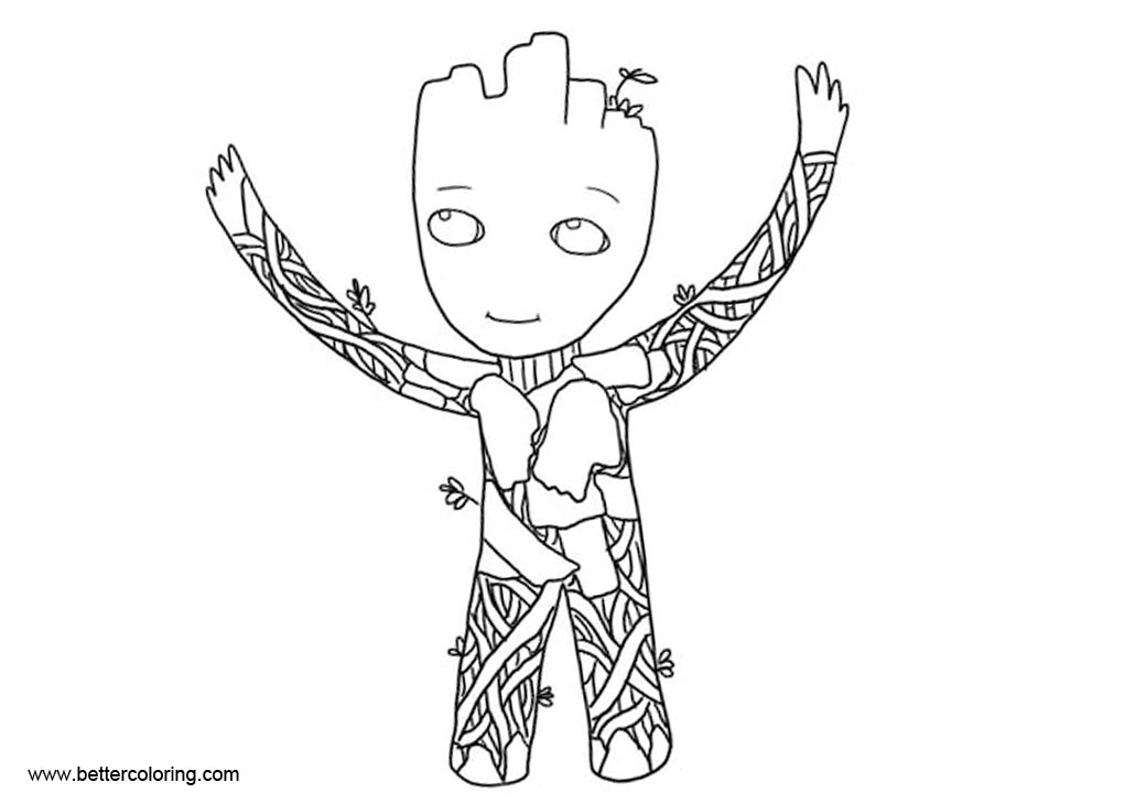 Free Baby Groot Coloring Pages Hand Drawing Pictures printable