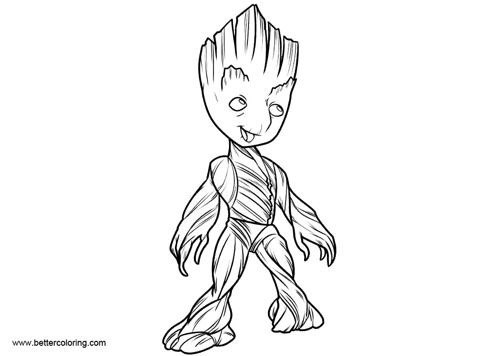 Free Baby Groot Coloring Pages Pencil Drawing printable