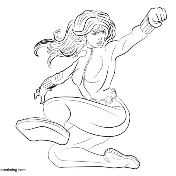 Black Widow Coloring Pages From Marvel Superhero - Free Printable ...