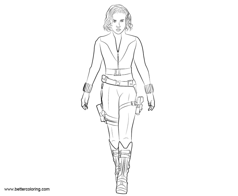 Free Black Widow Coloring Pages Avengers Outline printable