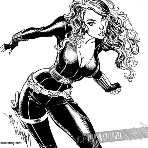 Black Widow Coloring Pages Marvel Avengers Sketch - Free Printable ...