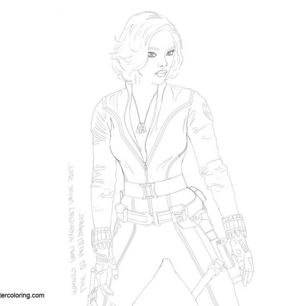 Avengers Black Widow Coloring Page - Black Widow Coloring Pages Fan Art By Artbydarryl 600x600 