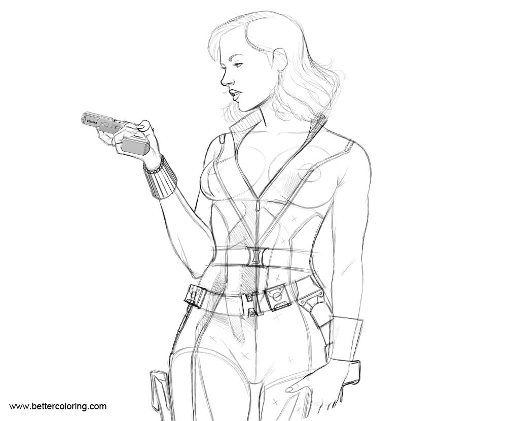 Free Black Widow Coloring Pages From Marvel Superhero printable