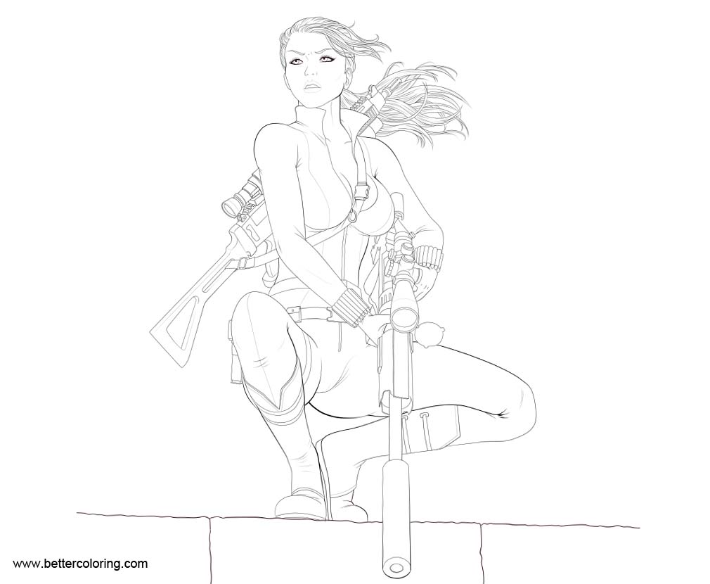 Free Black Widow Coloring Pages Outline by cenarius 666 printable