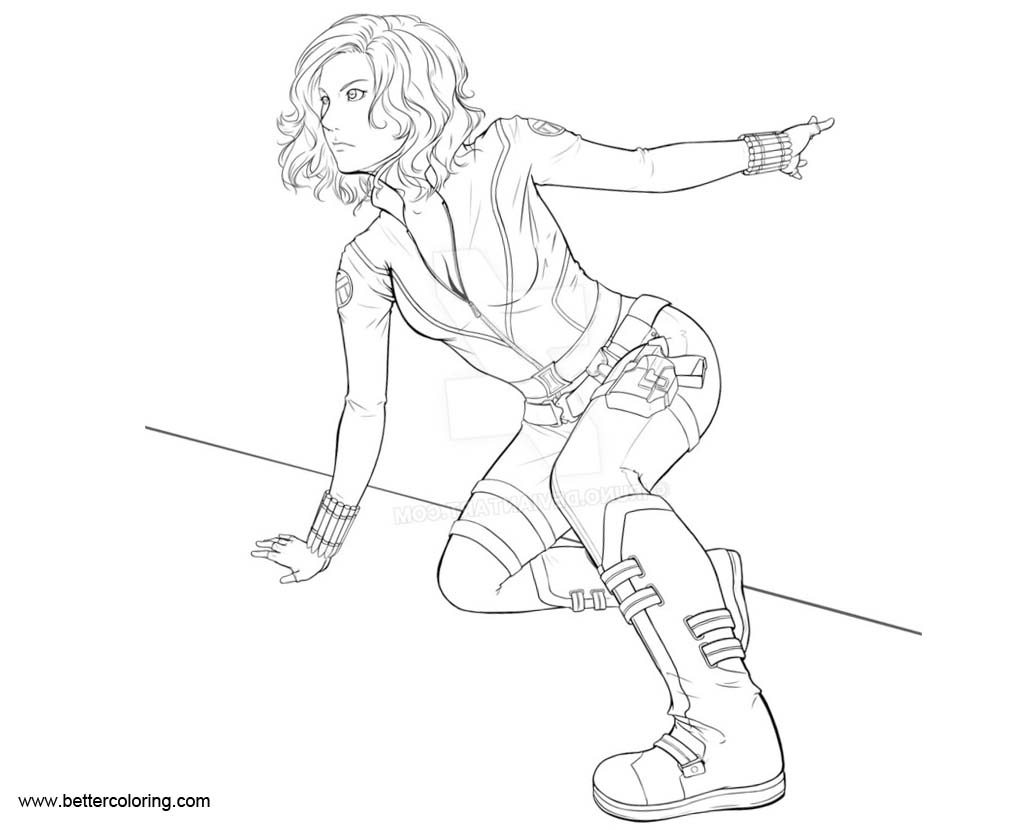 Free Black Widow Coloring Pages by Iruno printable