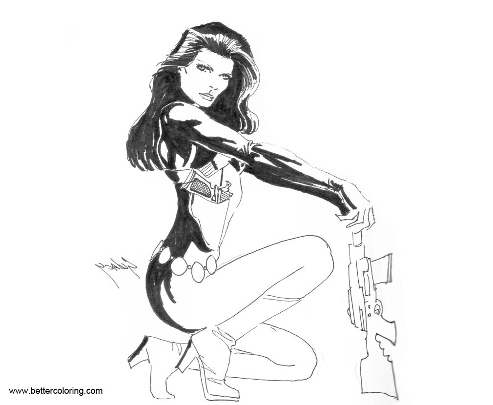 Free Black Widow Coloring Pages from Marvel printable