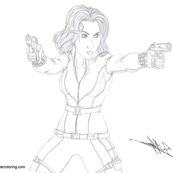 Black Widow Coloring Pages Marvel Avengers Sketch - Free Printable ...