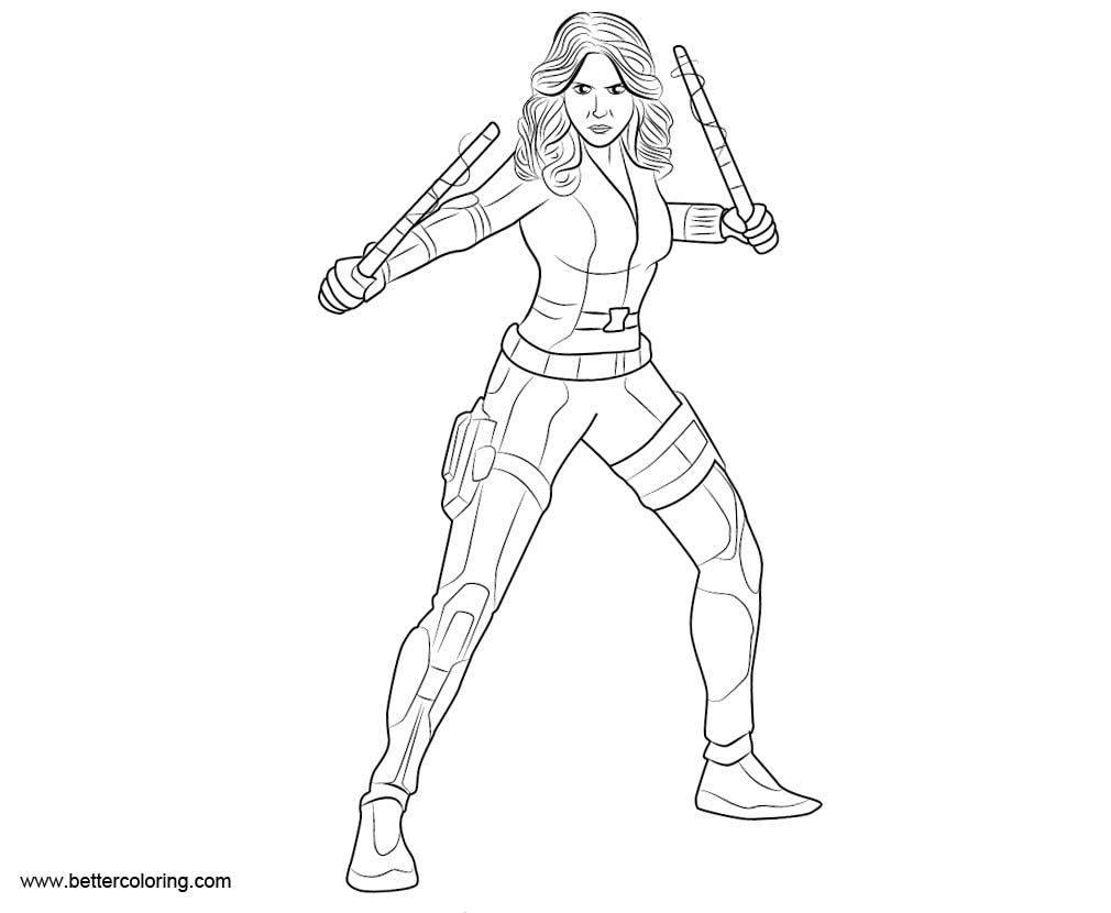 Black Widow from Marvel Coloring Pages - Free Printable Coloring Pages