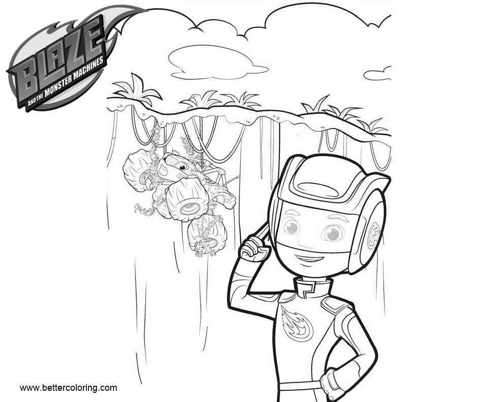 Blaze And The Monster Machines Stripes Coloring Pages