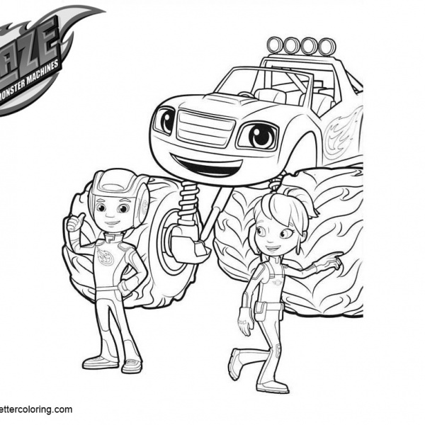 Crusher Blaze and the Monster Machines Coloring Pages - Free Printable ...