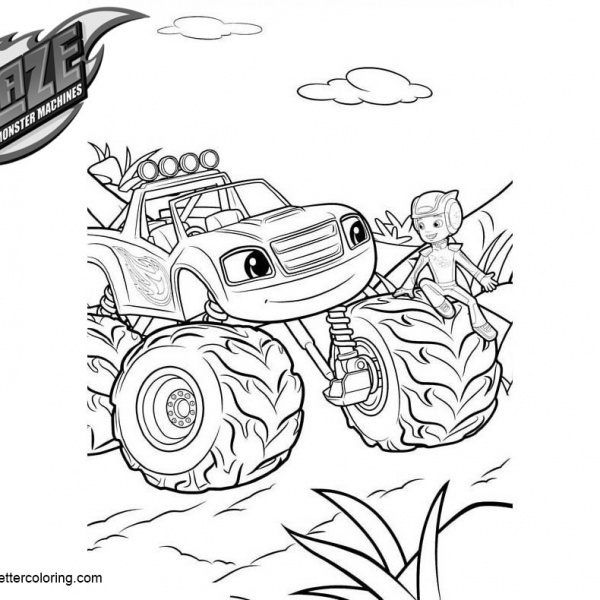 Blaze and the Monster Machines Coloring Pages Blaze Gabby and Aj - Free ...