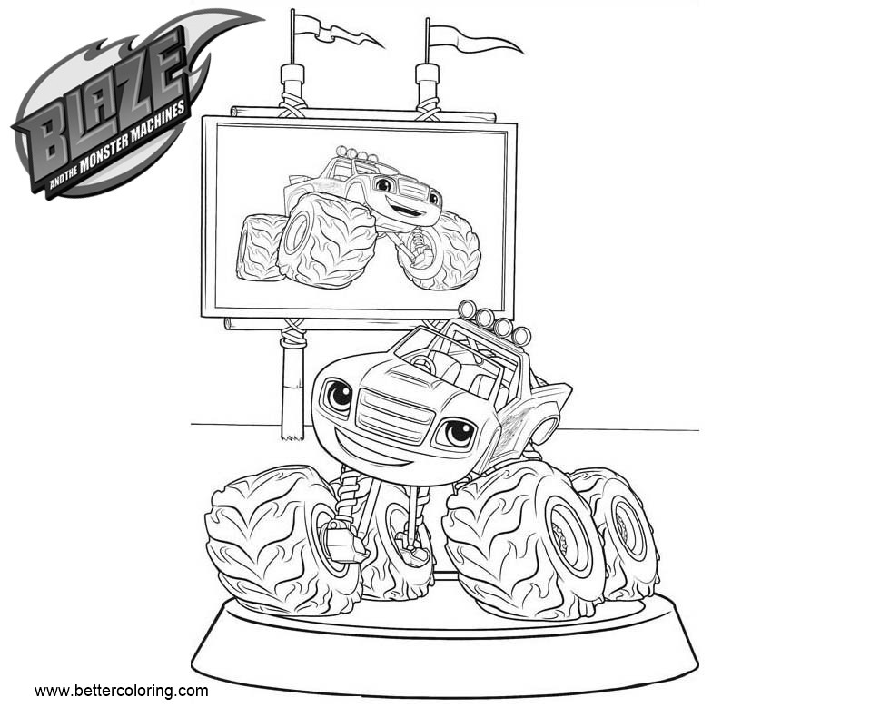 Blaze Monster Machines Pickles Coloring Pages