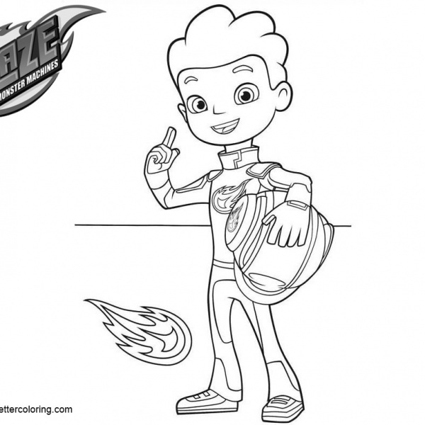 Blaze and the Monster Machines Coloring Pages Blaze Gabby and Aj - Free ...
