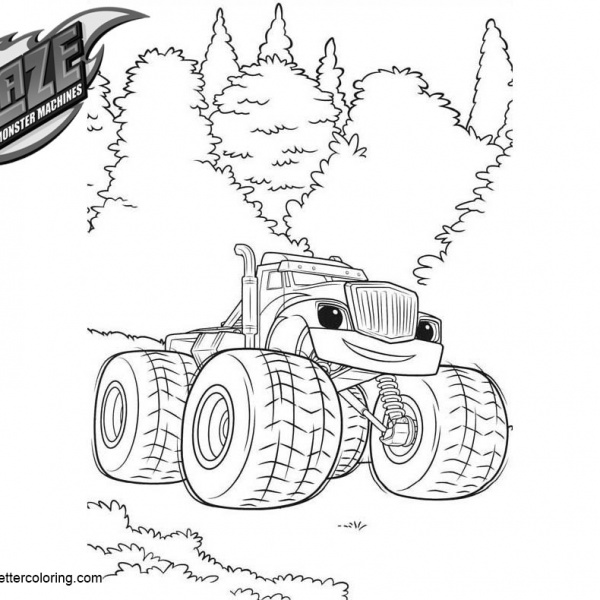 Blaze and the Monster Machines Coloring Pages Line Art - Free Printable