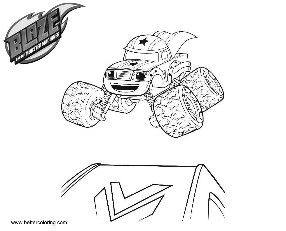 Free Blaze and the Monster Machines Darington Coloring Pages printable
