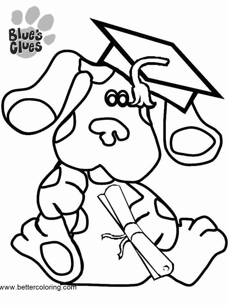 Free Blue's Clues Coloring Pages Black and White printable
