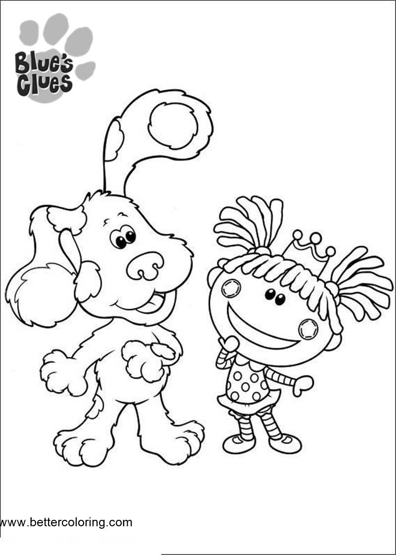 Download Blue's Clues Coloring Pages Dog and Doll - Free Printable ...