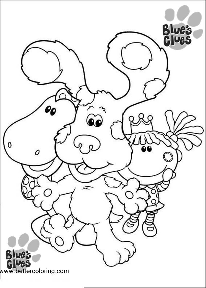 Free Blue's Clues Coloring Pages Friends printable
