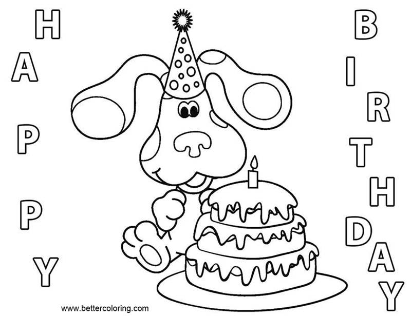 Blue s Clues Coloring Pages Happy Birthday Free Printable Coloring Pages