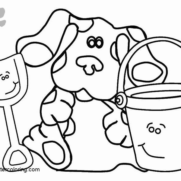 Blue 39 s Clues Mail Coloring Pages - Blues Clues Coloring Pages Pail Blue And Shovel 600x600 