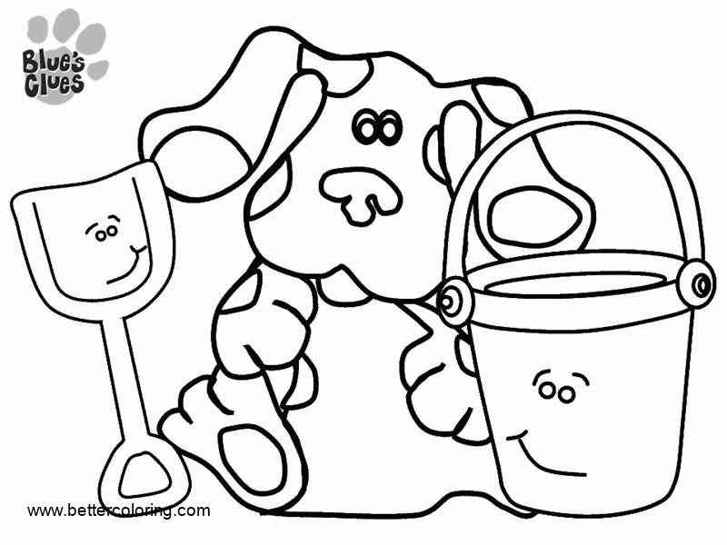 Free Blue's Clues Coloring Pages Pail Blue and Shovel printable