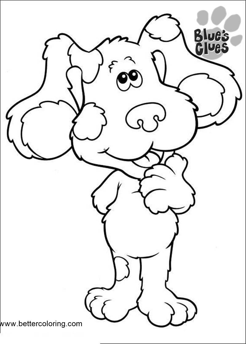 Free Blue's Clues Coloring Pages Thinking printable