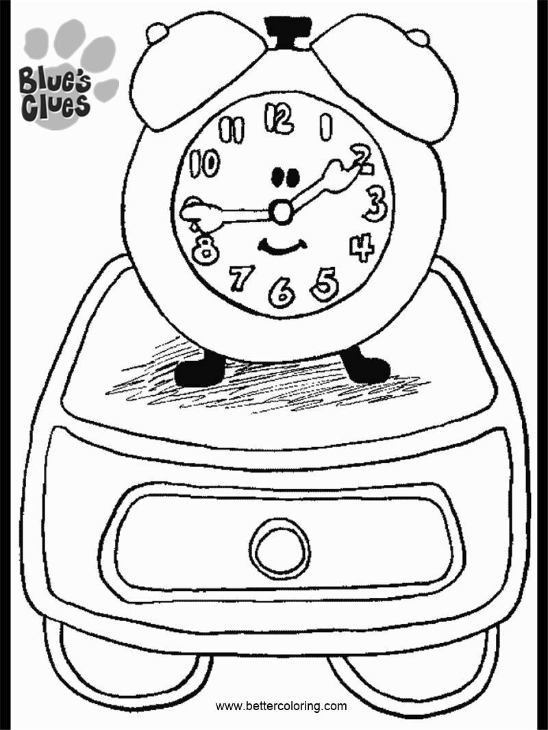 Free Blue's Clues Coloring Pages Tickety Tock Clock printable
