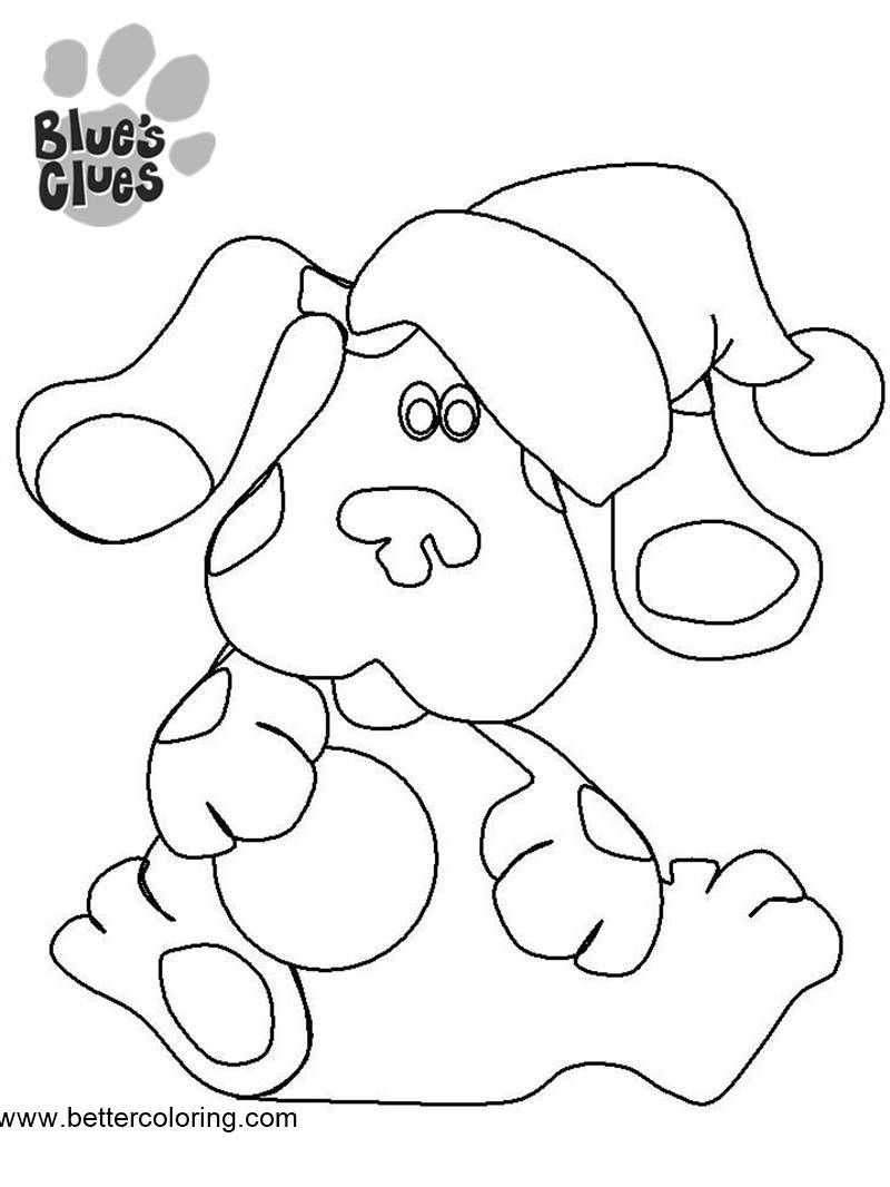 Free Blue's Clues Coloring Pages with Hat printable
