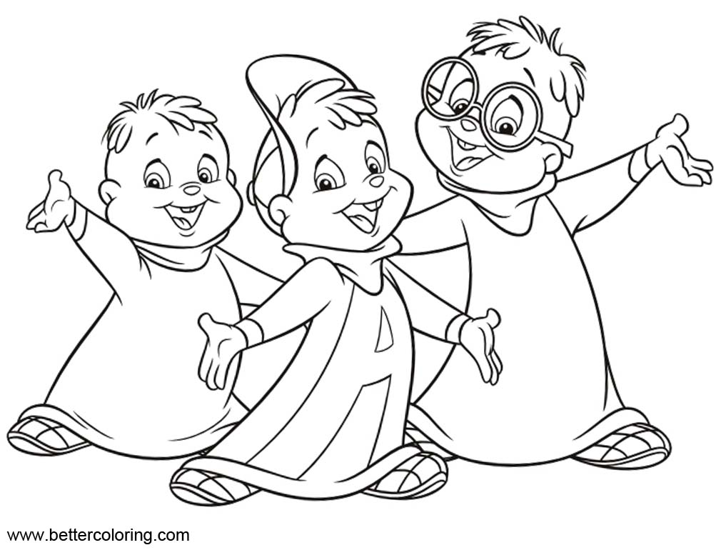 Download Boys from Alvin And The Chipmunks Coloring Pages - Free Printable Coloring Pages