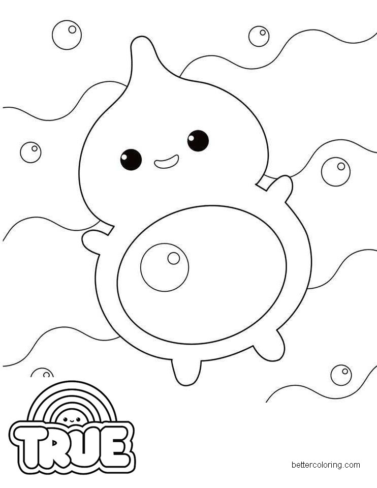 Free Bubba from True and the Rainbow Kingdom Coloring Pages Line Art printable