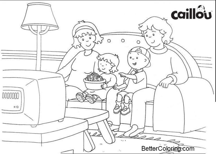 Free Caillou Coloring Pages Black and White printable