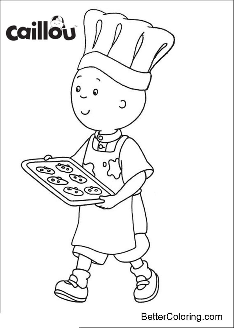 Free Caillou Coloring Pages Cooking As A Chief printable