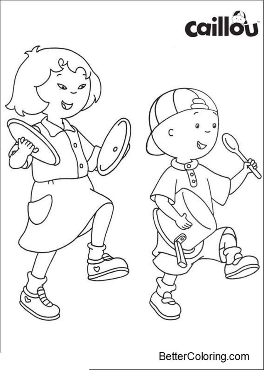 Free Caillou Coloring Pages Dance and Sing printable