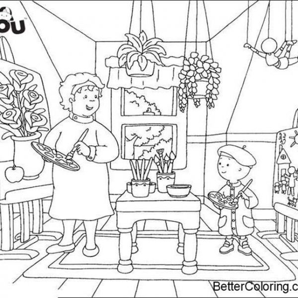 Caillou Christmas Coloring Pages Coloring Pages