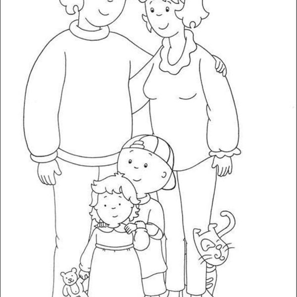 Christmas Caillou Coloring Pages Merry Chiristmas Free Printable
