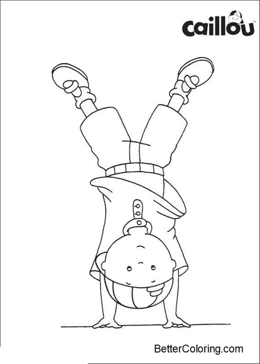 Download Caillou Coloring Pages Lineart Handstand - Free Printable ...